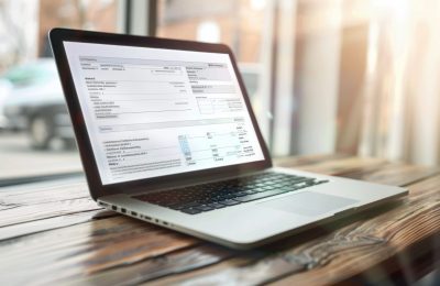 online-digital-e-invoice-statement-laptop